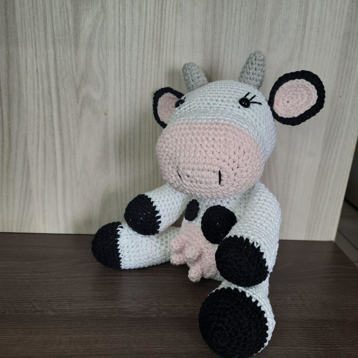 vaca de crochê